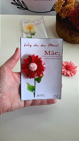 Vela Margarida no cartão Lembrancinha Dia das Mães - 10 unds