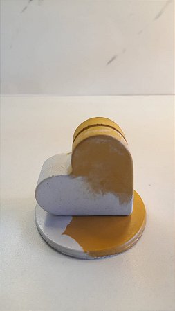 Lembrancinha Porta Retrato de Cimento Coração com Suporte - 10 unidades
