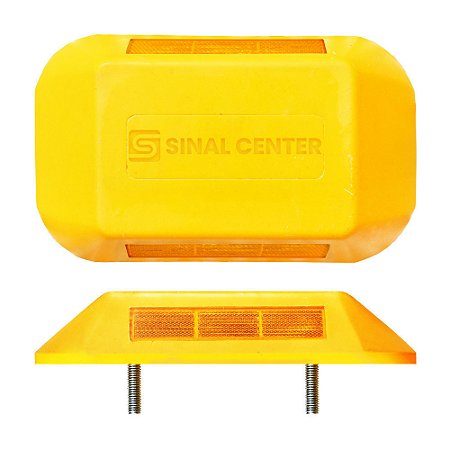 Tachão refletivo bidirecional com refletivo amarelo