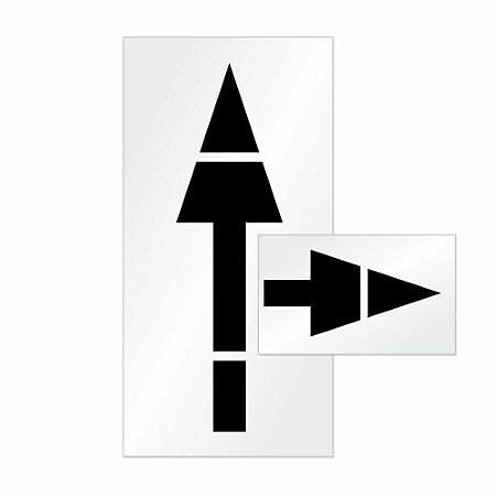 Molde gabarito para pintura de seta siga em frente direita ou esquerda