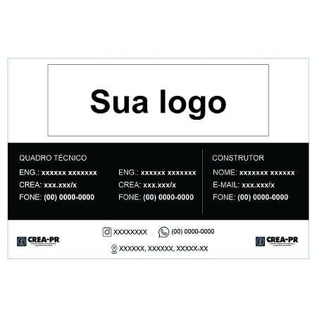 Placa de obra personalizada
