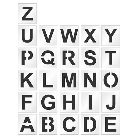 Molde gabarito para pintura letras vazadas alfabeto