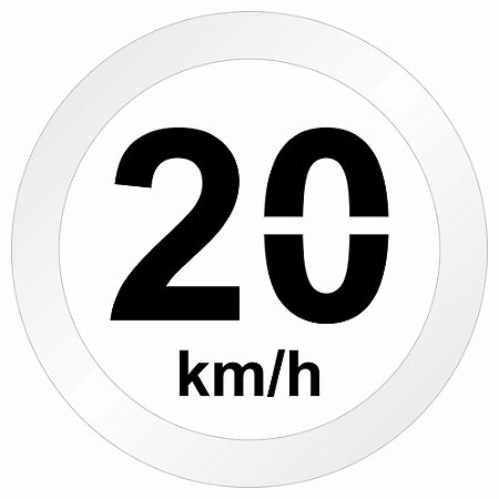 Molde gabarito para pintura de símbolo de 20 km/h