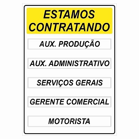 Placa para vaga de emprego