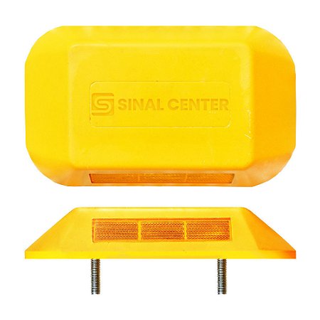 Tachão refletivo monodirecional com refletivo amarelo