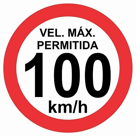 Adesivo velocidade controlada 100 km/h