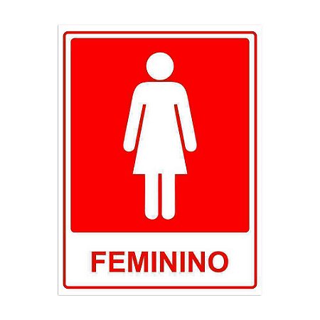 Placa de banheiro feminino