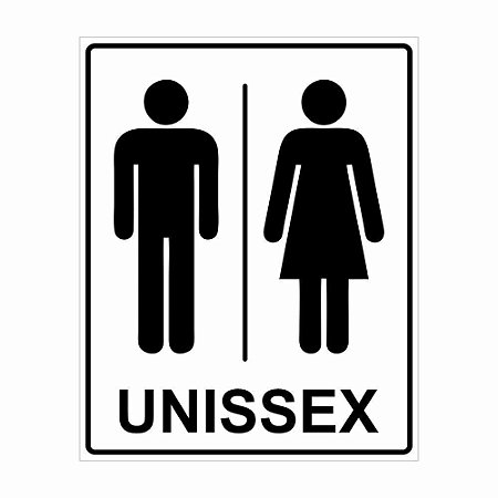 Placa de banheiro unissex