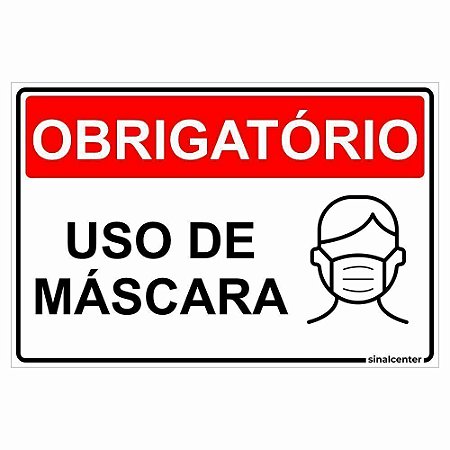 Placa obrigatório uso de máscara