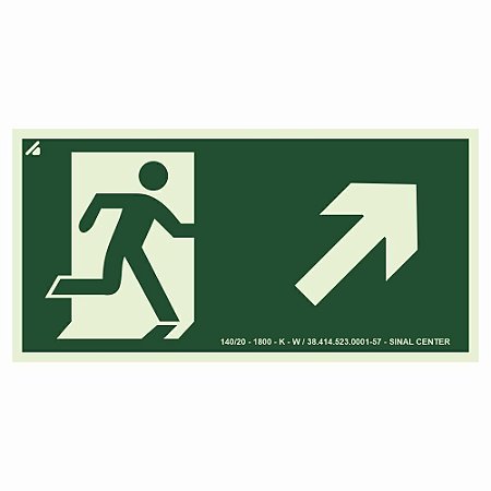 Placa fotoluminescente S4 Saída acima à direita