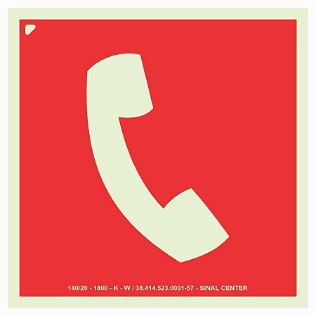 Placa fotoluminescente E4 interfone ou telefone de emergência