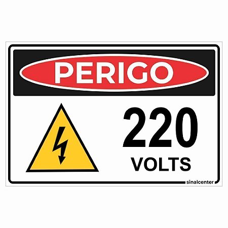 Placa perigo 220 volts