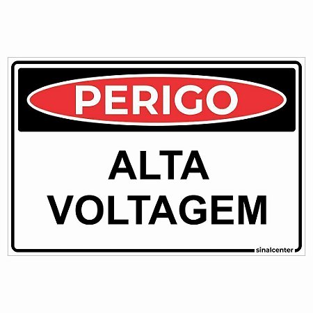 Placa perigo alta voltagem
