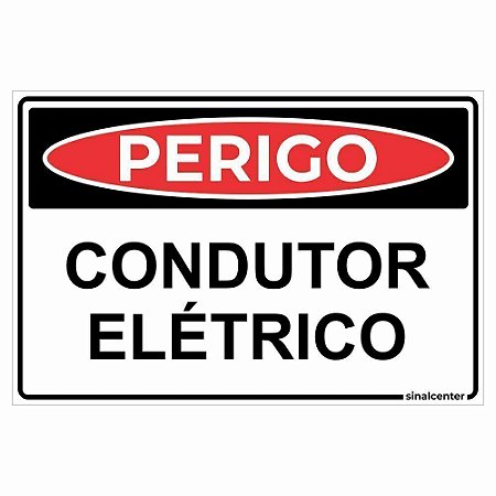 Placa perigo condutor elétrico