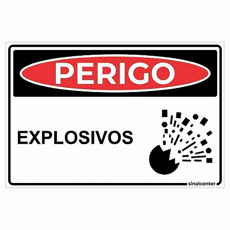 Placa perigo explosivos