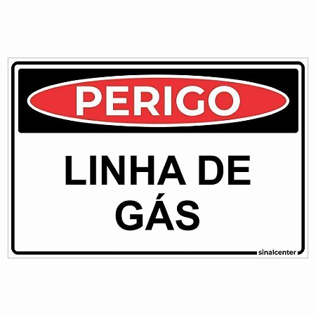 Placa perigo linha de gás