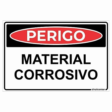 Placa perigo material corrosivo
