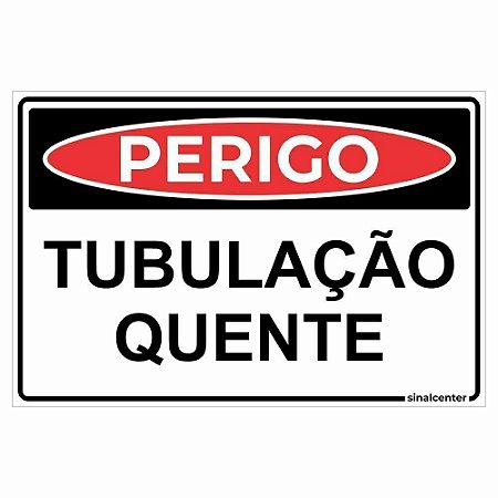 Placa perigo tubulação quente