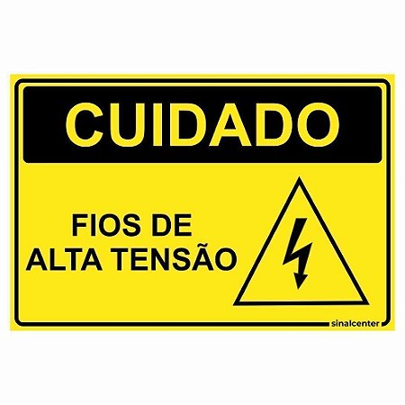 Placa cuidado fios de alta tensão