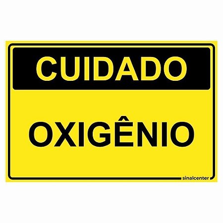 Placa cuidado oxigênio