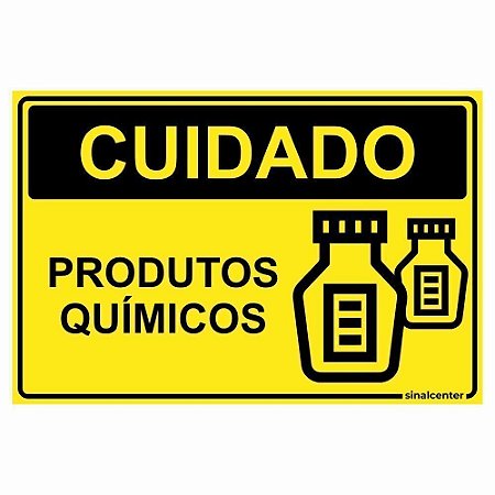 Placa cuidados produtos químicos