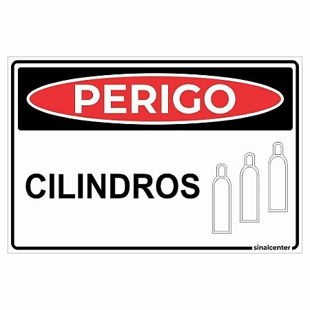 Placa perigo cilindros