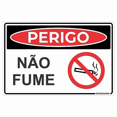 Placa perigo não fume