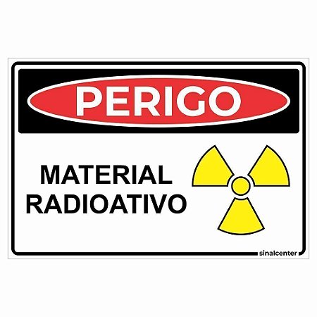 Placa perigo material radioativo