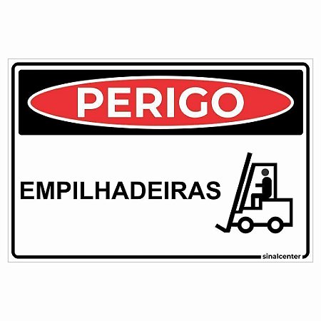 Placa perigo empilhadeiras
