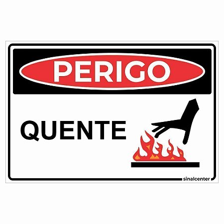 Placa perigo quente