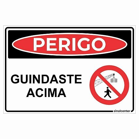 Placa perigo guindaste acima