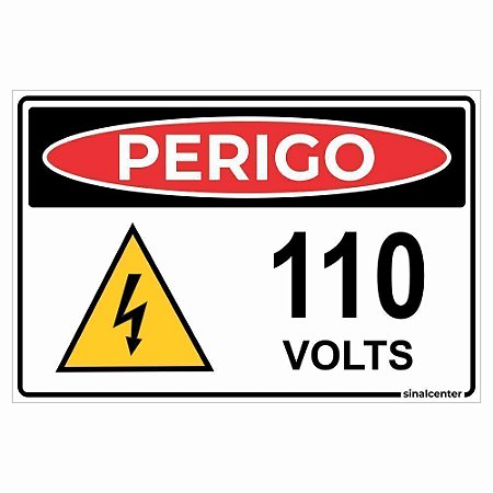 Placa perigo 110 volts