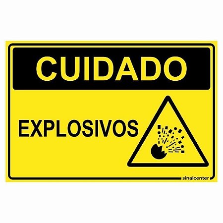 Placa cuidado explosivos