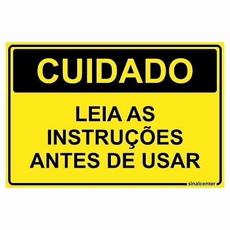 Placa cuidado leia as instruções antes de usar