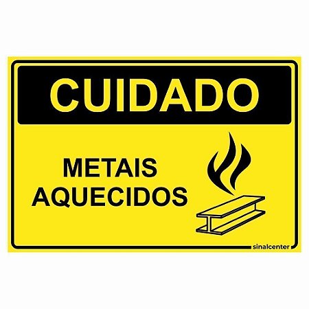 Placa cuidado metais aquecidos