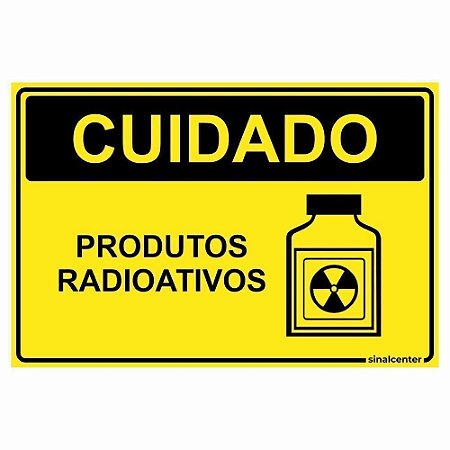 Placa cuidado produtos radioativos