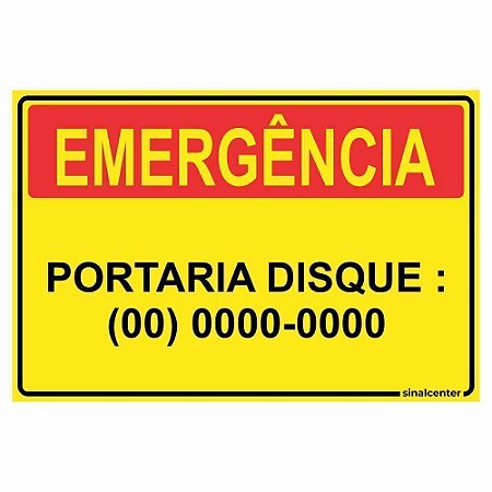 Placa de emergência portaria disque