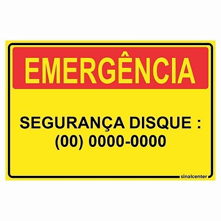 Placa de emergência segurança disque