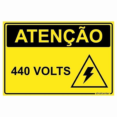 Placa atenção 440 volts