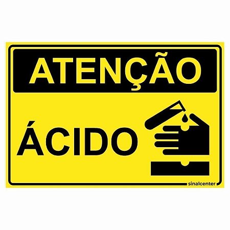 Placa atenção ácido