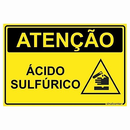 Placa atenção ácido sulfúrico