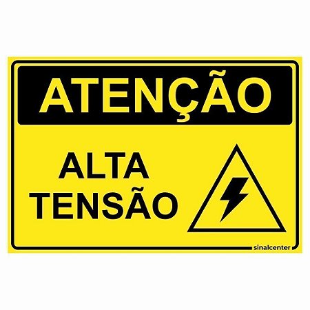Placa atenção alta tensão