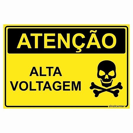Placa atenção alta voltagem