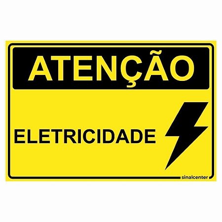 Placa atenção eletricidade