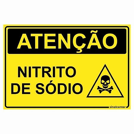 Placa atenção nitrato de sódio