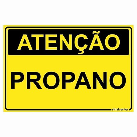 Placa atenção propano