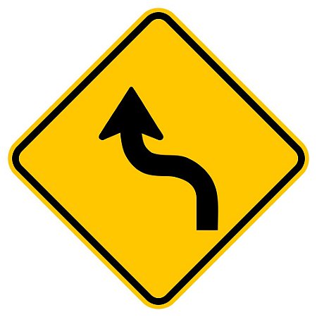 Placa curva acentuada em S à esquerda A-4a