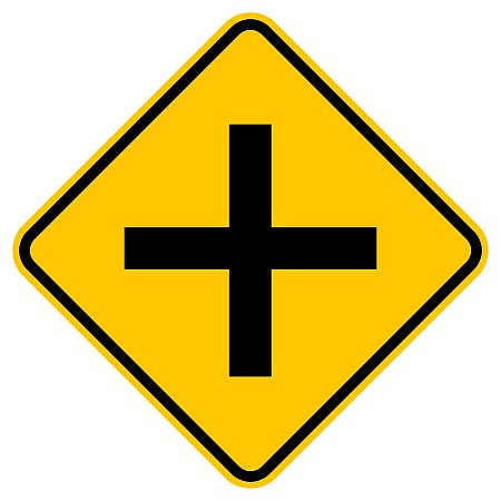 Placa cruzamento de vias A-6