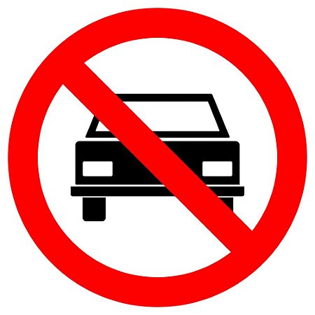 Placa proibido trânsito de veículos automotores R-10