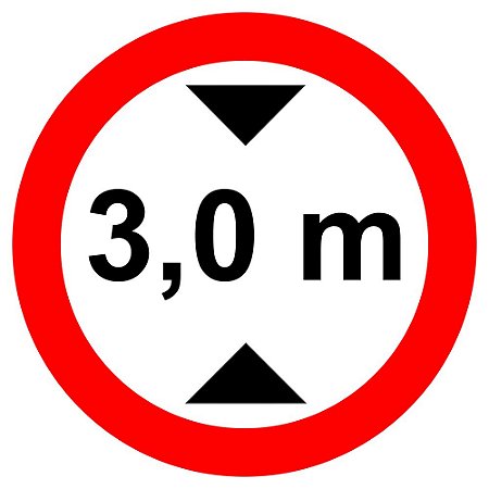 Placa altura máxima permitida R-15
